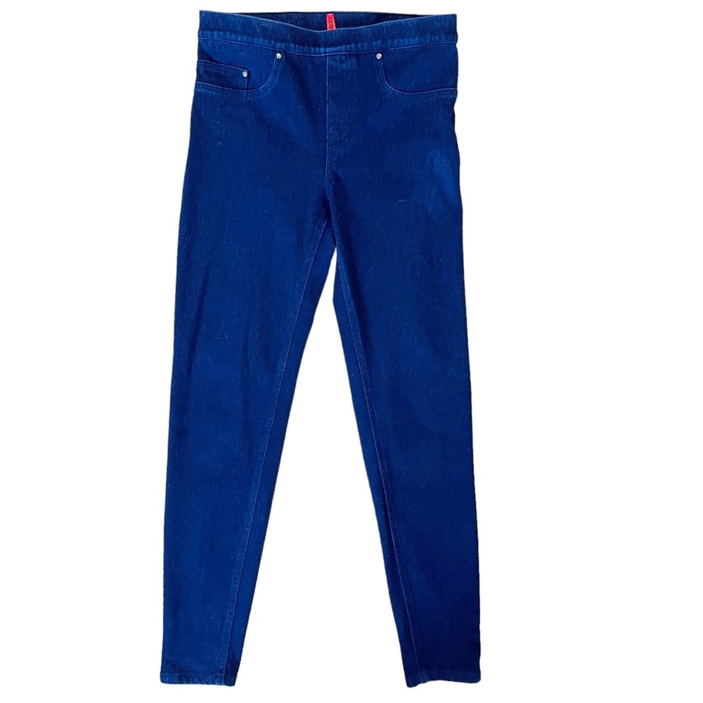 SPANX Jean-ish Stretch Leggings Size Medium in Dark Blue Rinse